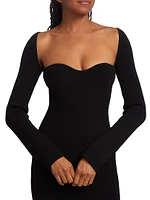 Beth Rib-Knit Bustier Dress