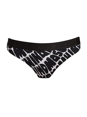 Logo Print Stretch-Cotton Thong