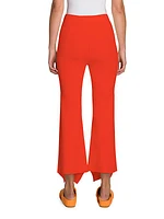 Compact-Knit Cropped Flare Pants