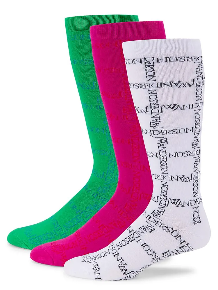 Logo Grid 3-Piece Sock Set