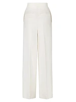 Pleated Wool & Silk Pants