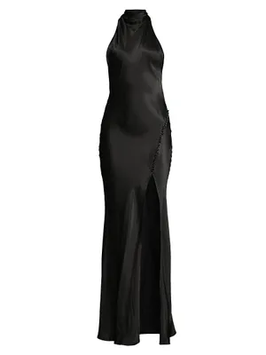 Penelope Satin Halter Gown