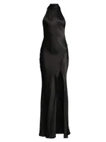 Penelope Satin Halter Gown