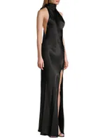 Penelope Satin Halter Gown