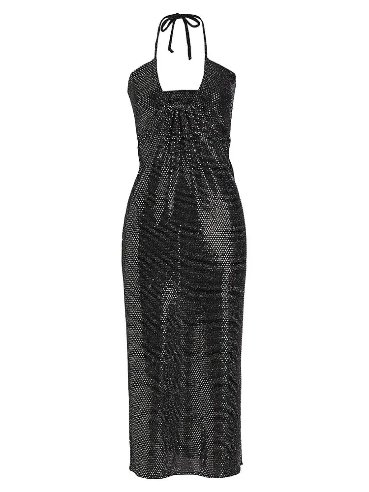 Tal Sequin-Embroidered Midi-Dress