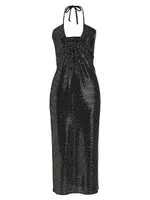 Tal Sequin-Embroidered Midi-Dress