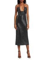 Tal Sequin-Embroidered Midi-Dress