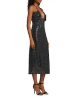 Tal Sequin-Embroidered Midi-Dress