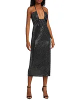 Tal Sequin-Embroidered Midi-Dress