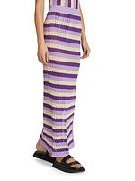 June Striped Pointelle Knit Maxi skirt