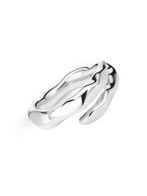 Classico Squiggle Silver Bypass Ring