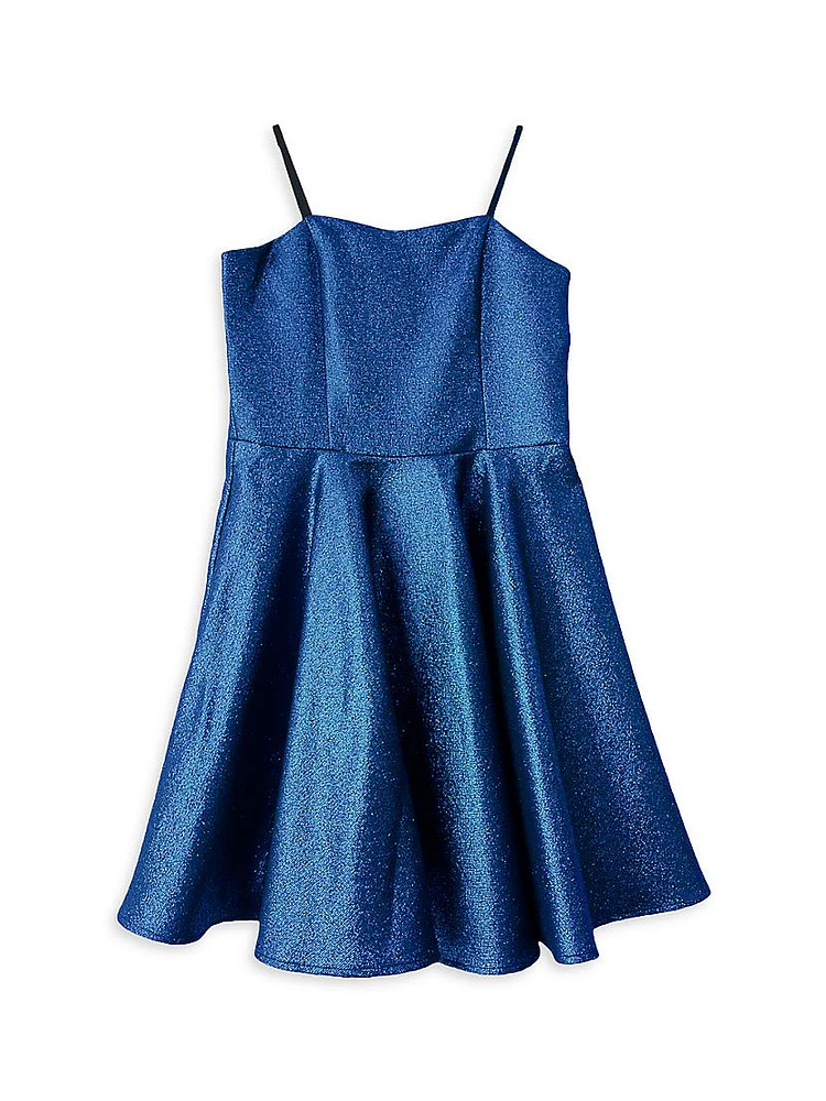 Girl's Fit-&-Flare Satin Dress