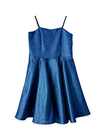 Girl's Fit-&-Flare Satin Dress