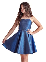 Girl's Fit-&-Flare Satin Dress