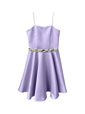 Girl's Fit-&-Flare Satin Dress