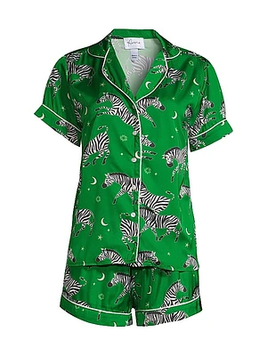 Safari Starry Nights Taavi Zebra-Print 2-Piece Pajama Set