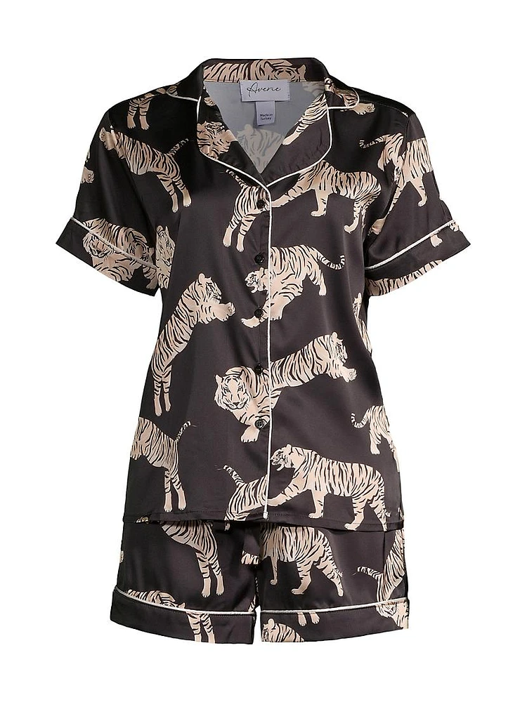 Safari Starry Nights Sierra Tiger-Print 2-Piece Pajama Set