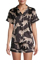 Safari Starry Nights Sierra Tiger-Print 2-Piece Pajama Set