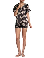 Safari Starry Nights Sierra Tiger-Print 2-Piece Pajama Set