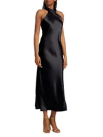 Pandora Satin Halterneck Midi-Dress