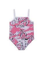 Baby's & Little Girl's One-Piece Palm Tree Swimsuit