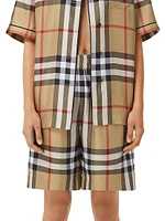 Tawney Check Mulberry Silk Shorts