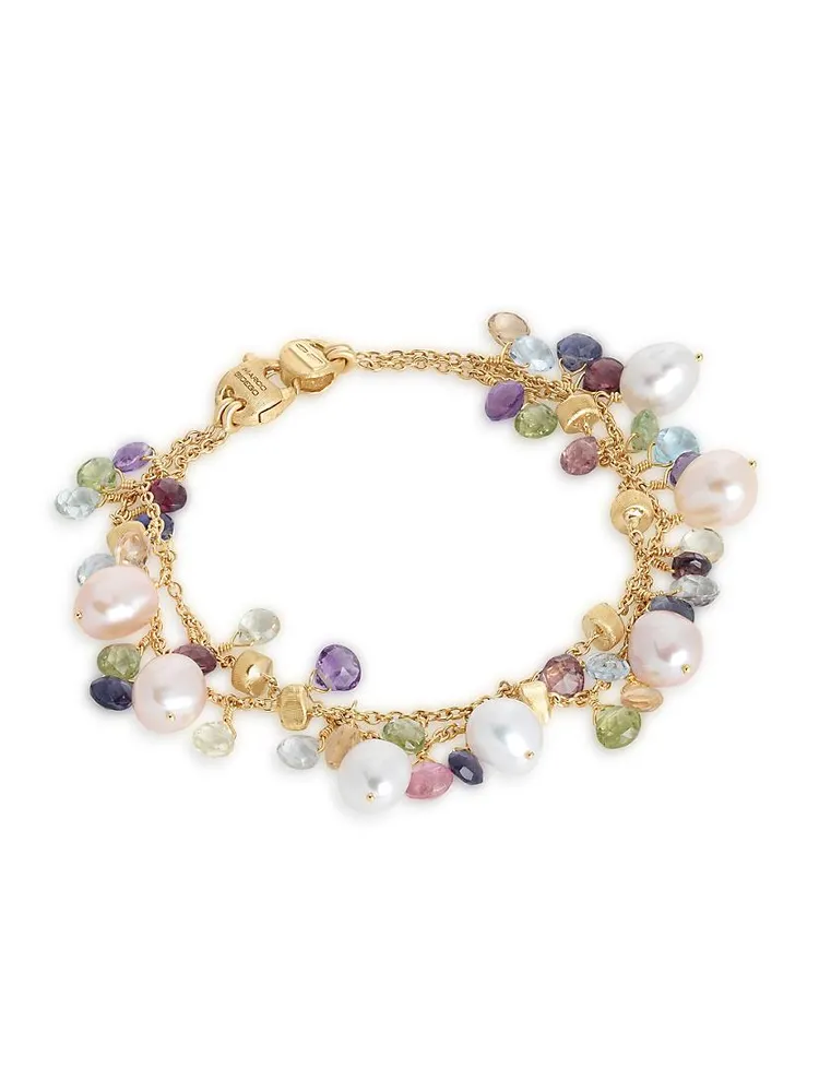 Paradise 18K Yellow Gold & Mixed-Gemstone Double-Chain Bracelet