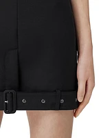 Belt-Embellished Hem Miniskirt