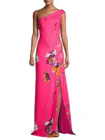 Dolan Floral Stretch Techno Gown