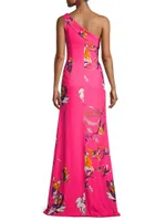 Dolan Floral Stretch Techno Gown