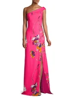 Dolan Floral Stretch Techno Gown