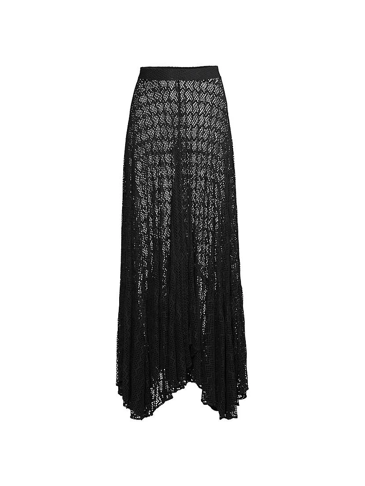 Lace Asymmetrical Beach Skirt