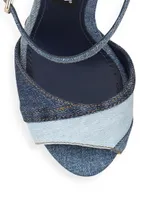 Keira Denim Patchwork Platform Sandals