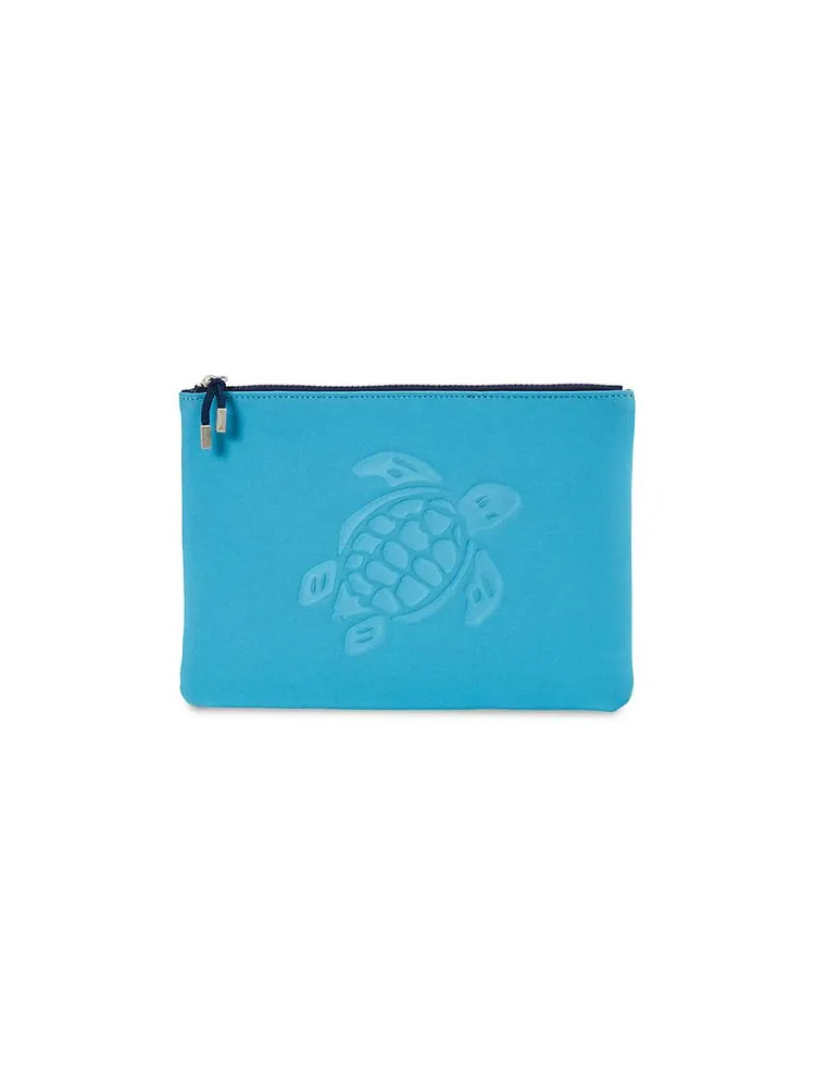 Embossed Turtle Zip-Up Pouch