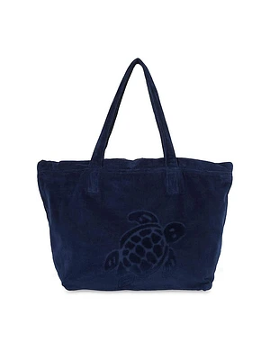 Turtle Print Cotton Tote