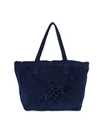 Turtle Print Cotton Tote