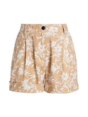 Ivy Printed Floral Linen Shorts