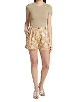 Ivy Printed Floral Linen Shorts