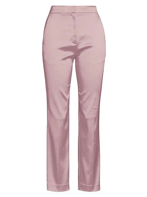 Satin Slim Cropped Pants