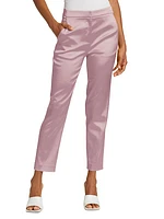 Satin Slim Cropped Pants