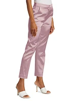 Satin Slim Cropped Pants