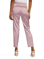 Satin Slim Cropped Pants