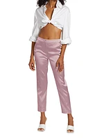 Satin Slim Cropped Pants