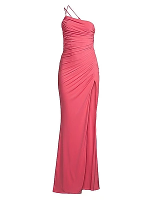 Winnipeg One-Shoulder Ruched Gown