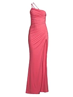 Winnipeg One-Shoulder Ruched Gown
