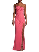 Winnipeg One-Shoulder Ruched Gown