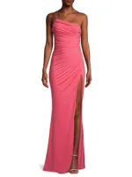 Winnipeg One-Shoulder Ruched Gown