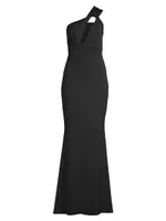 Edgy Asymmetrical One-Shoulder Gown