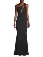 Edgy Asymmetrical One-Shoulder Gown