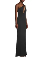 Edgy Asymmetrical One-Shoulder Gown